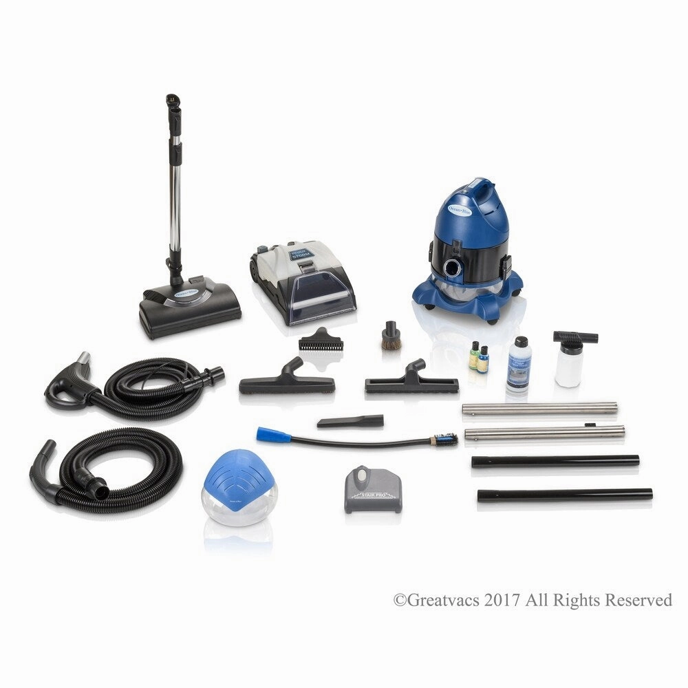 2019 Ocean Blue Water Filtration Bagless Canister Vacuum Cleaner W. Shampooer Air Purifier & Attachments