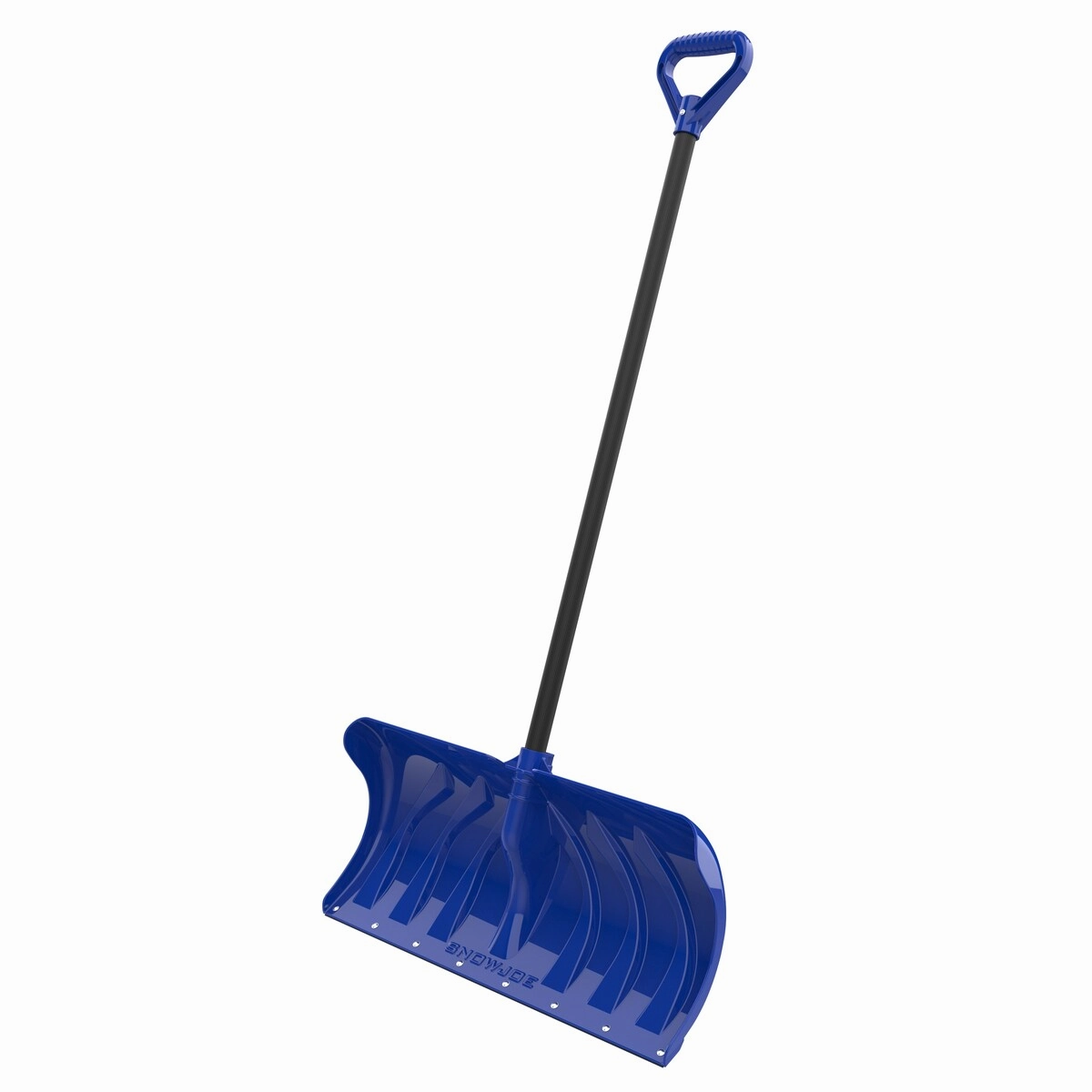 24-Inch Heavy Duty Snow Pusher w/Steel Wear Strip and D-Grip Handle. Blue