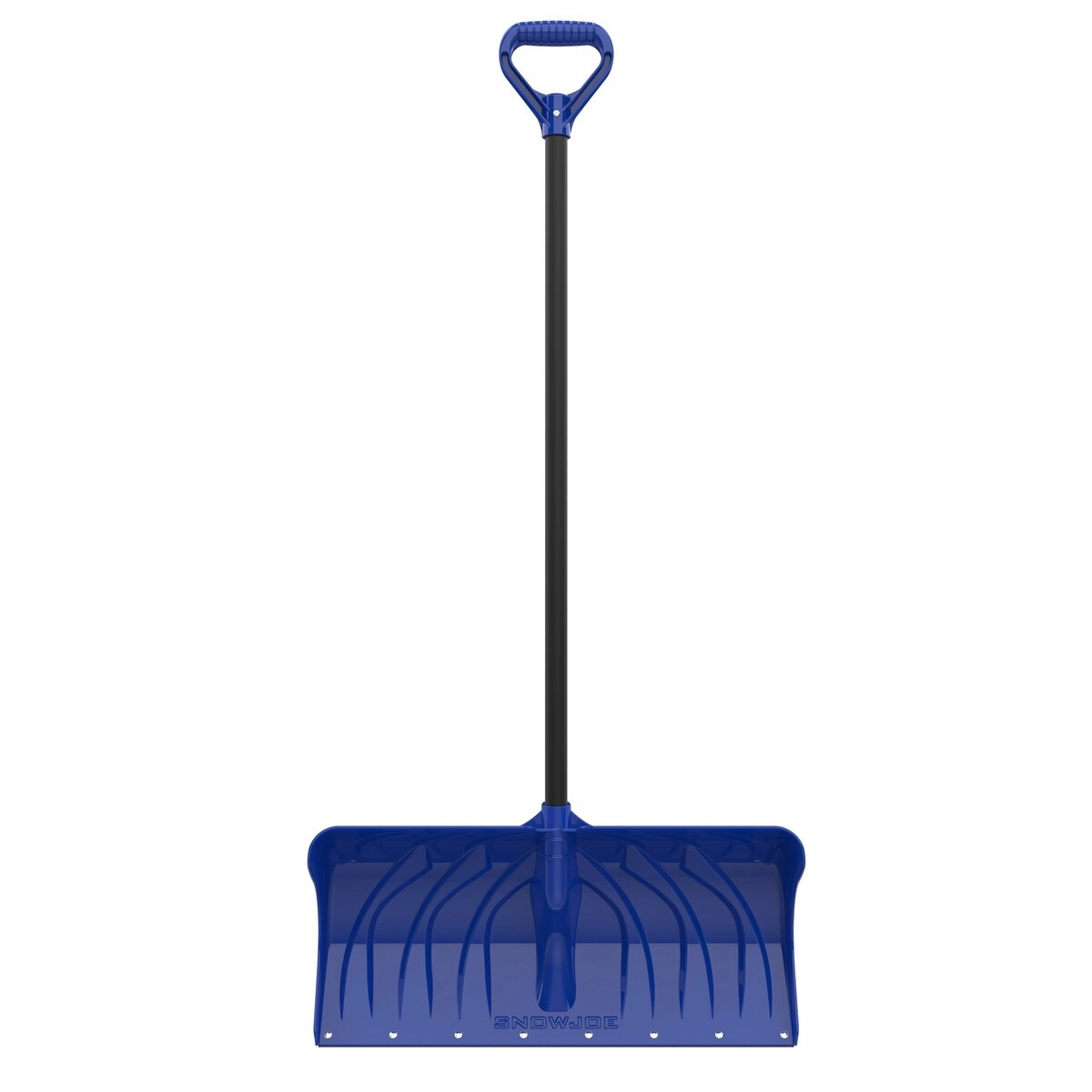 24-Inch Heavy Duty Snow Pusher w/Steel Wear Strip and D-Grip Handle. Blue