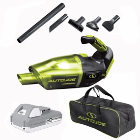 24V Cordless Wet/Dry Handheld Vac w/5 Atchs.Bag. w/(2-Ah Battery and Charger)