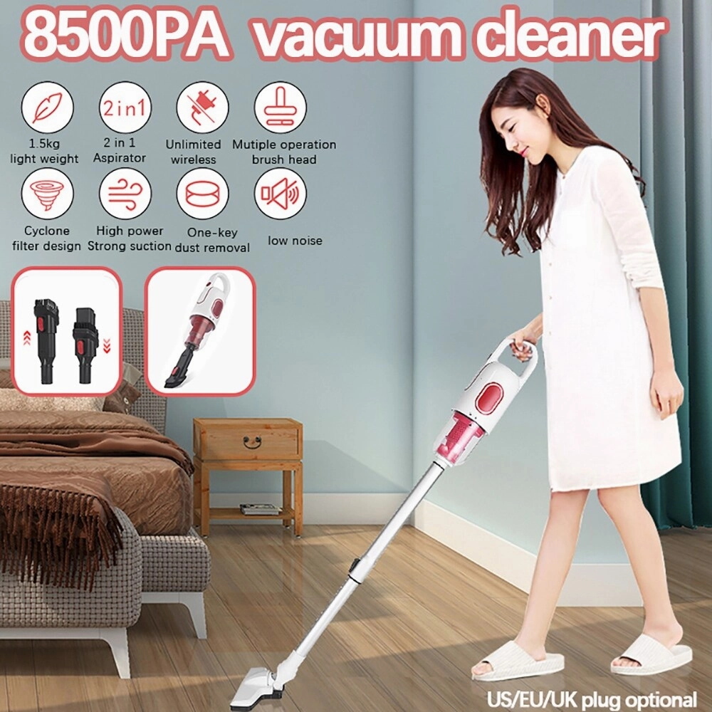 2 In 1 8500PA Handheld Cordless Vacuum Cleaner Strong Suction Intelligent All-surface Brush Floor Carpet Aspirator