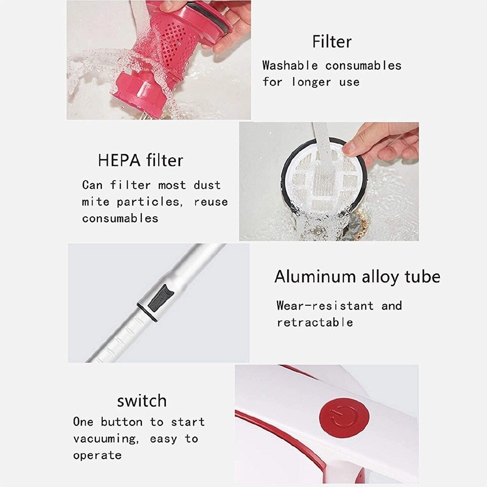 2 In 1 8500PA Handheld Cordless Vacuum Cleaner Strong Suction Intelligent All-surface Brush Floor Carpet Aspirator