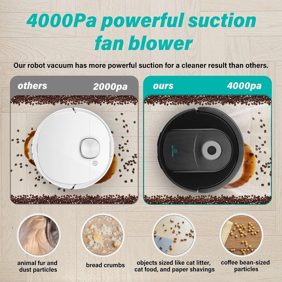 2-in-1 Robot Vacuum and Mop with 4000Pa Strong Suction