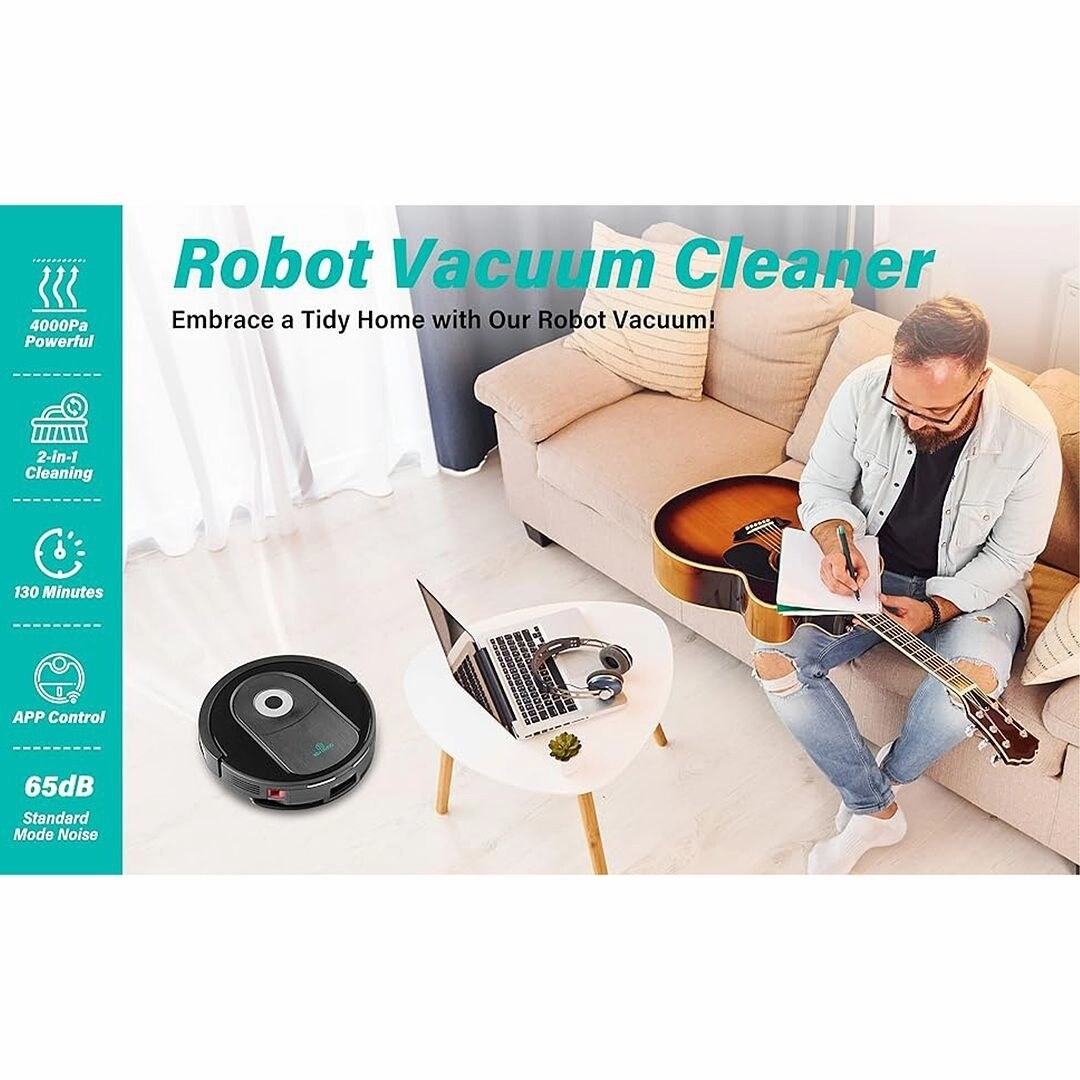 2-in-1 Robot Vacuum and Mop with 4000Pa Strong Suction