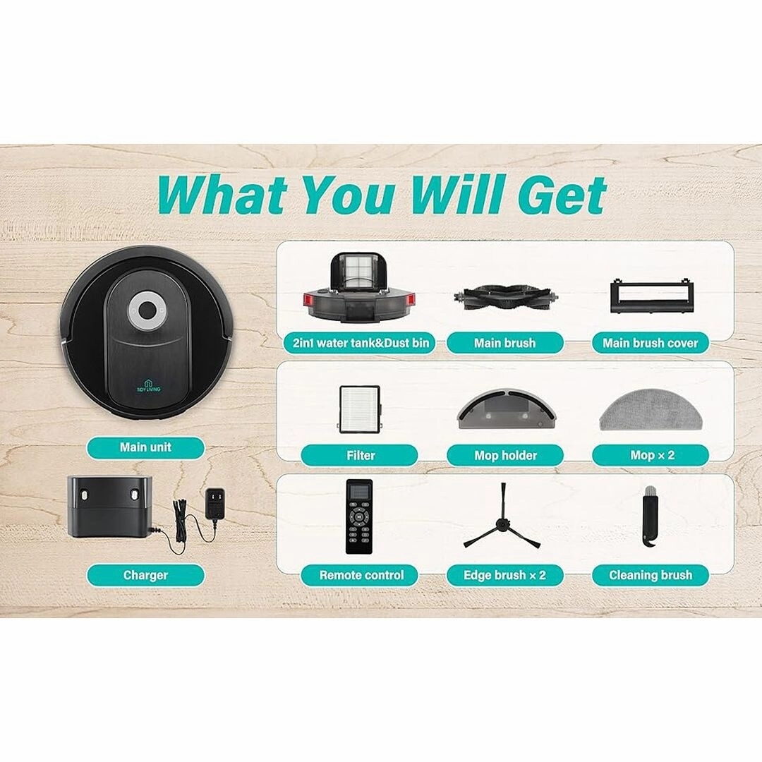 2-in-1 Robot Vacuum and Mop with 4000Pa Strong Suction