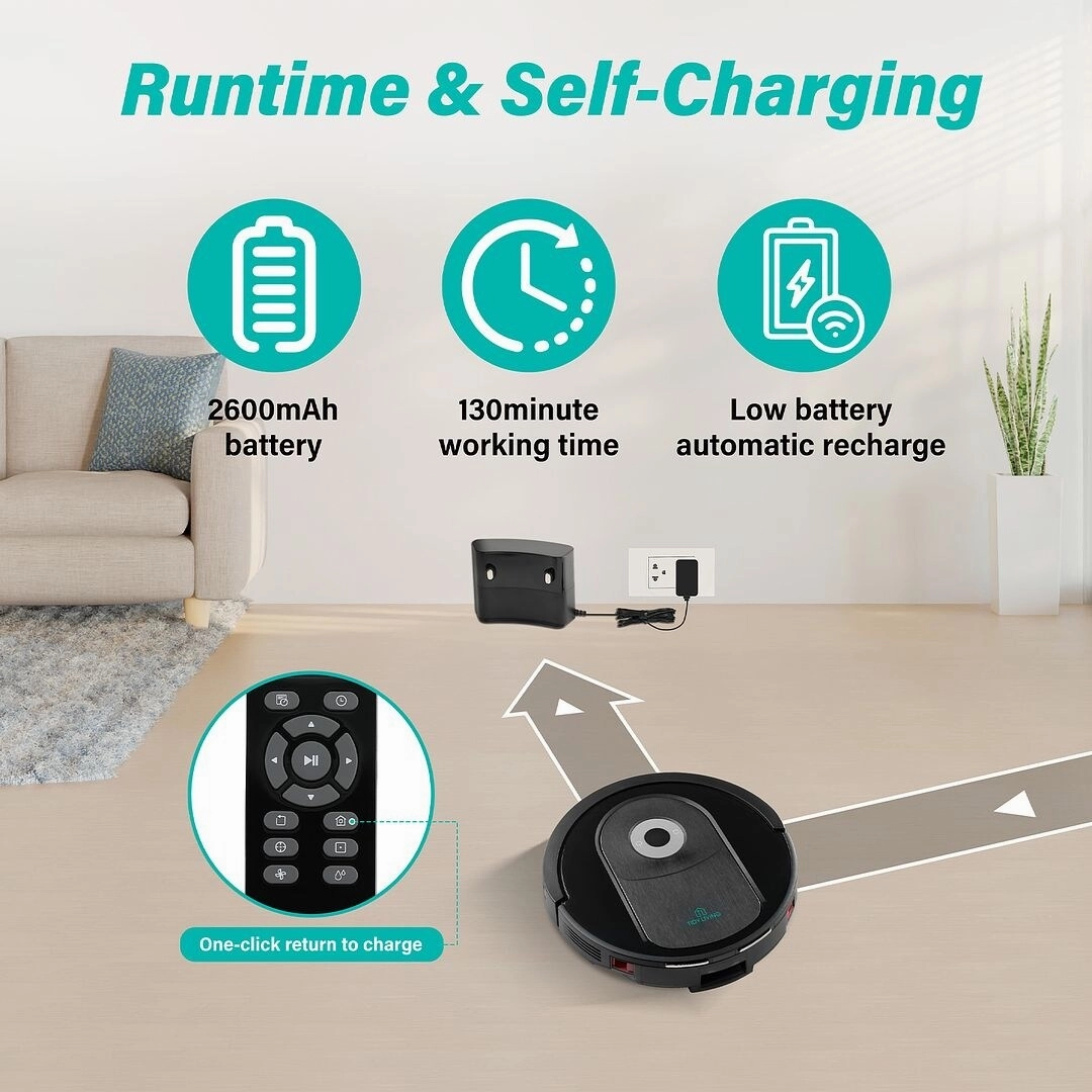 2-in-1 Robot Vacuum and Mop with 4000Pa Strong Suction