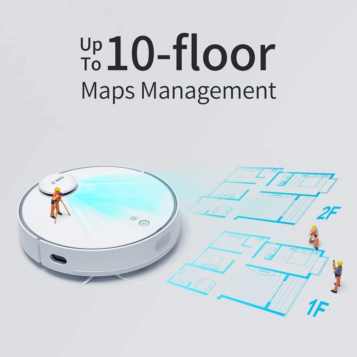 360 S9 Robot Vacuum and Mop. Ultrasonic & LiDAR Dual-Eye. Laser Mapping. 2650 Pa.180 mins Work Time