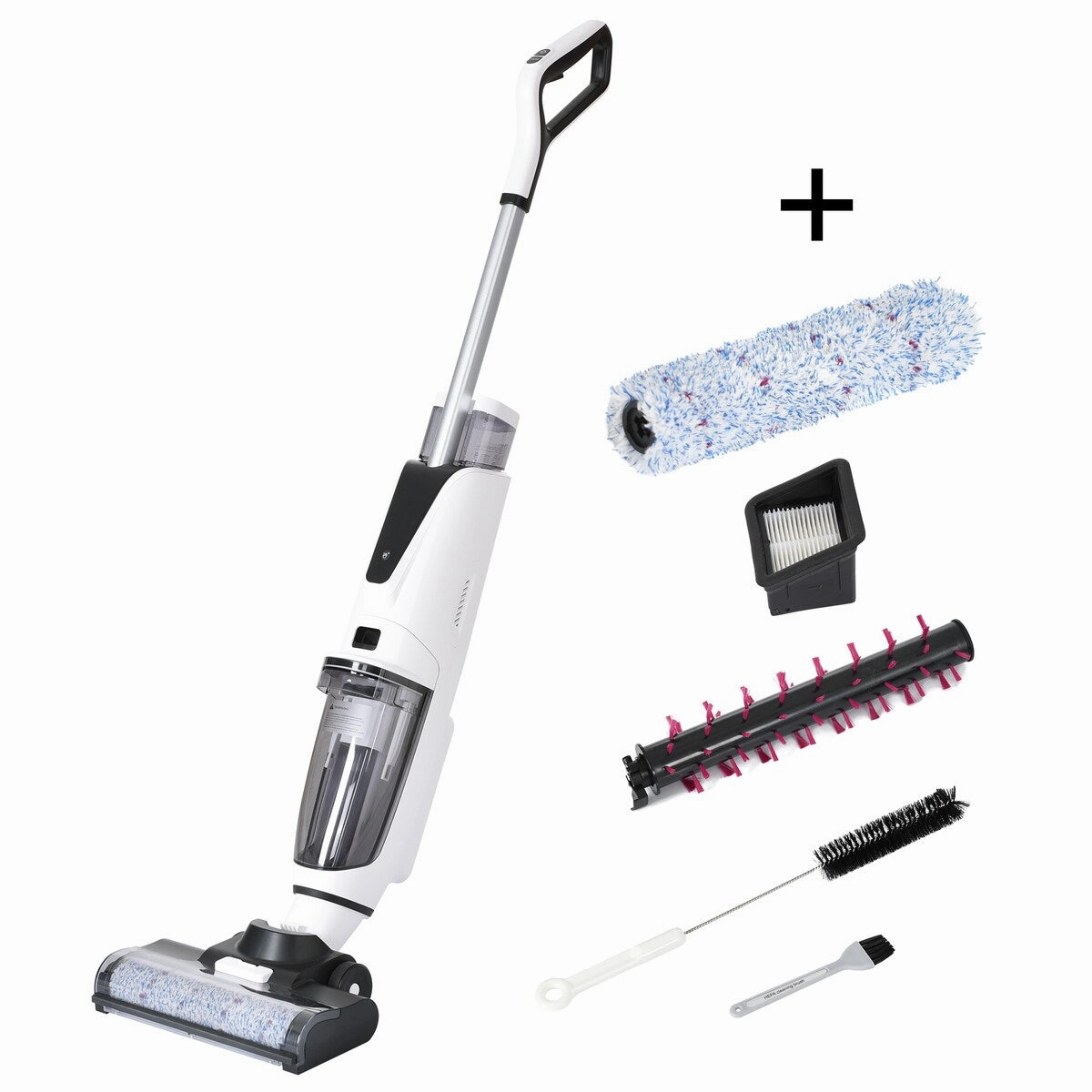 3-in-1 Floor Cleaner .Wireless Wet and Dry Vacuum Cleaner.Two brushes for Carpet and Hard floors. Self-Cleaning System. LED