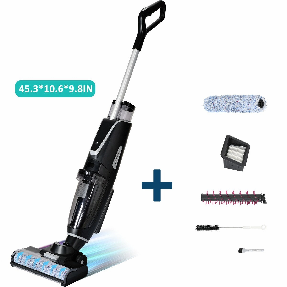 3-in-1 Floor Cleaner .Wireless Wet and Dry Vacuum Cleaner.Two brushes for Carpet and Hard floors. Self-Cleaning System. LED