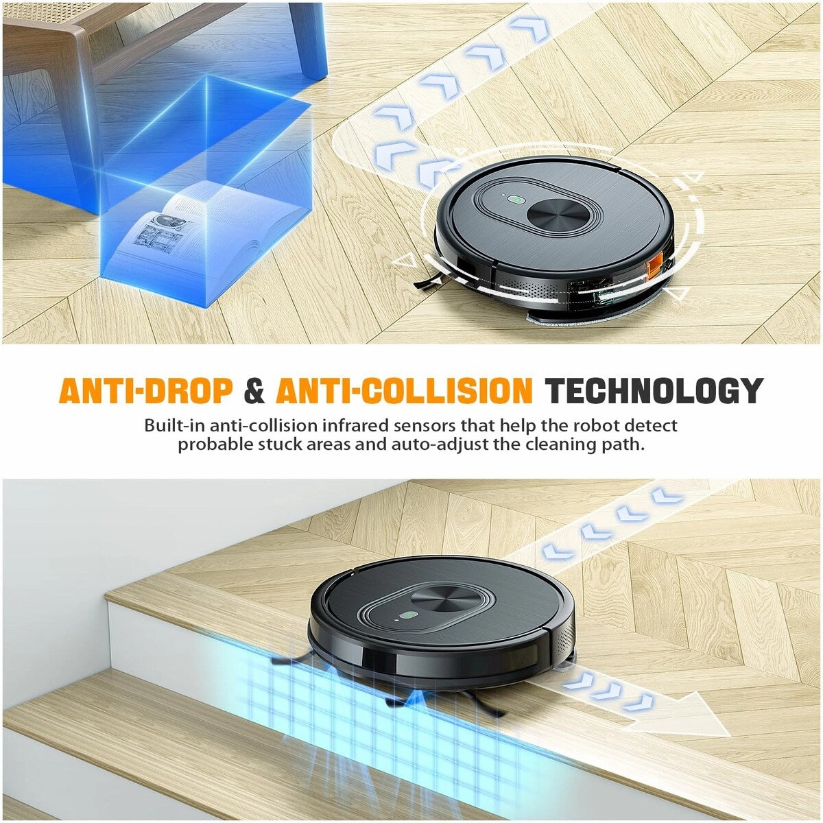 3 in 1 Mopping Robotic Vacuum with Schedule. App/Bluetooth/Alexa. 1600Pa Max Suction. Self-Charging Robot Vacuum Cleaner. Slim