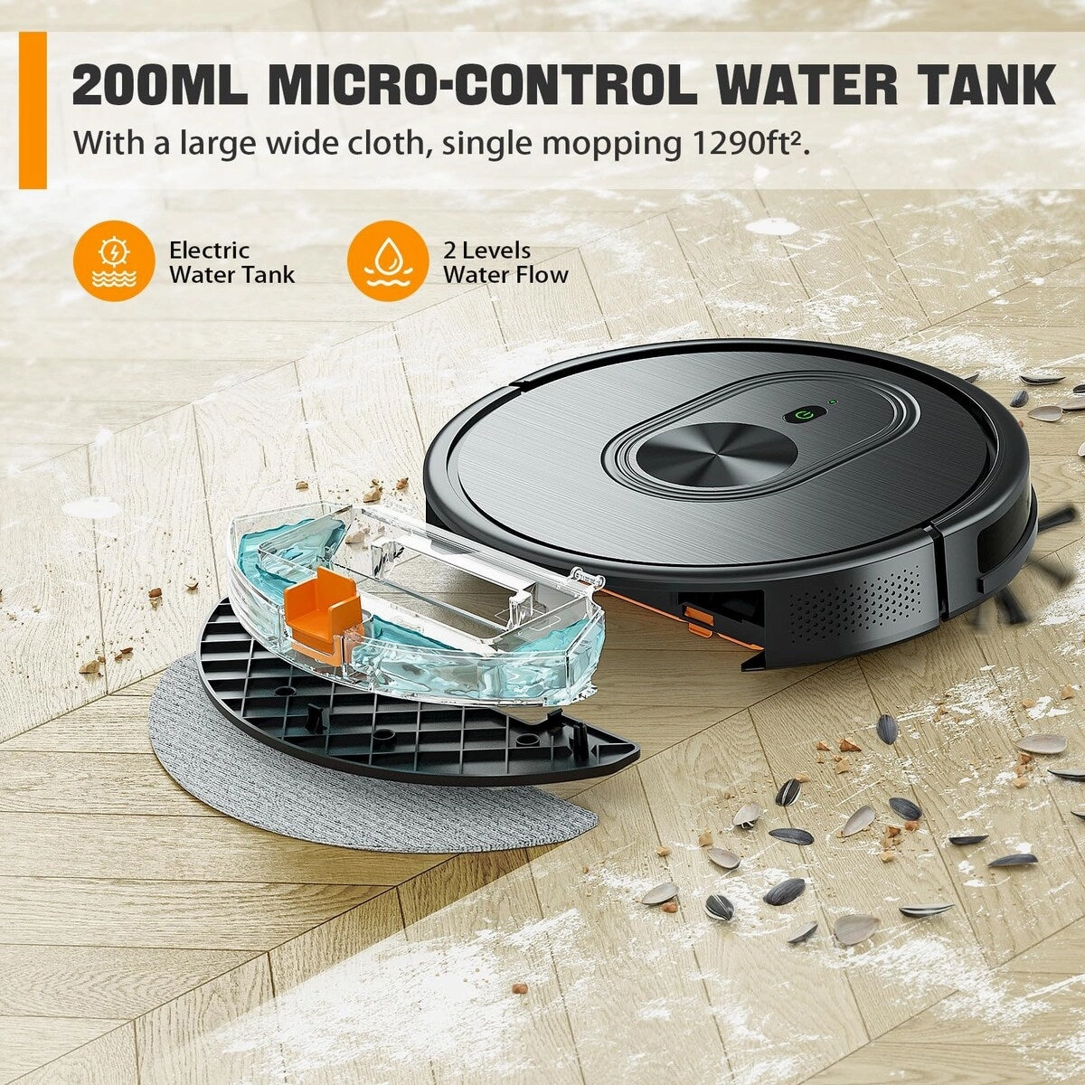 3 in 1 Mopping Robotic Vacuum with Schedule. App/Bluetooth/Alexa. 1600Pa Max Suction. Self-Charging Robot Vacuum Cleaner. Slim