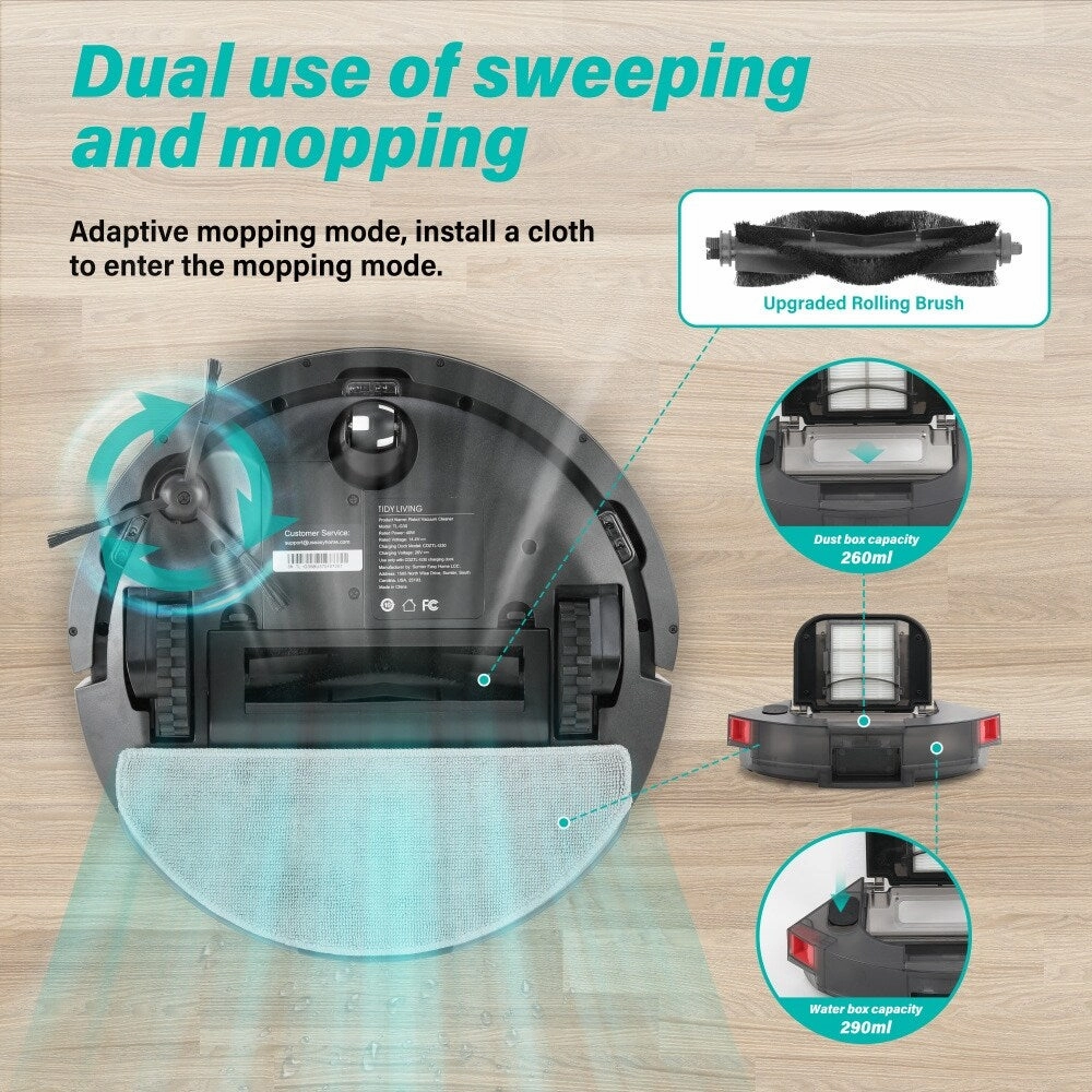 4000pa Smart Automatic Cleaner Robot Vacuum and Mop Combo with Dustbin