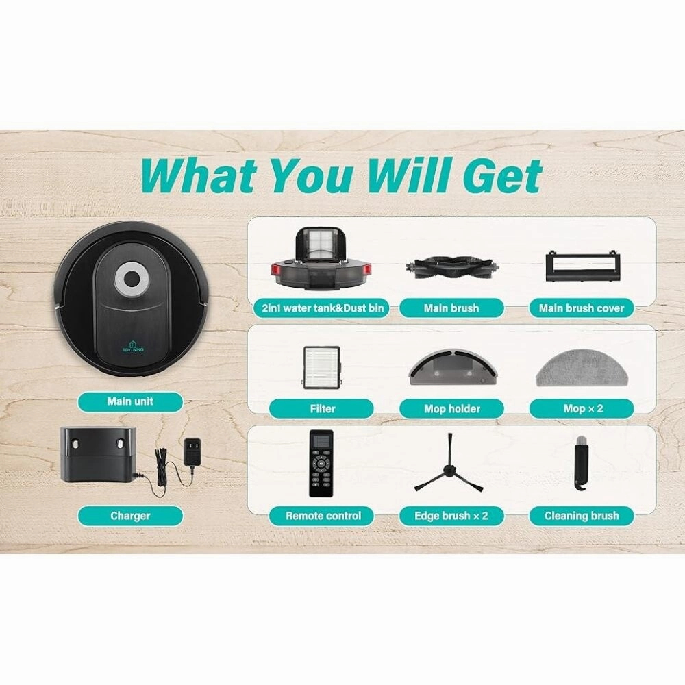 4000pa Smart Automatic Cleaner Robot Vacuum and Mop Combo with Dustbin