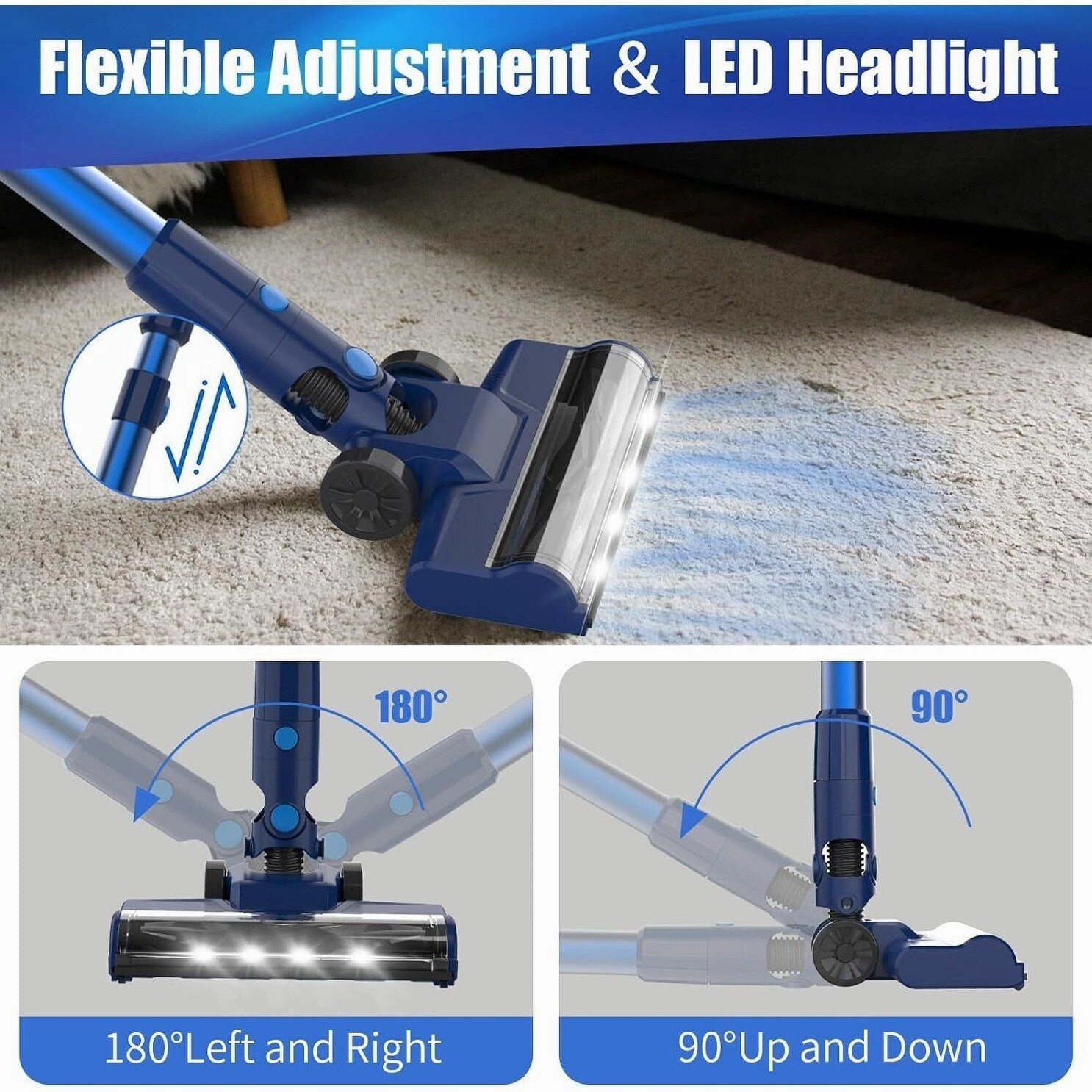 6 in 1 Cordless Stick Vacuum with LED