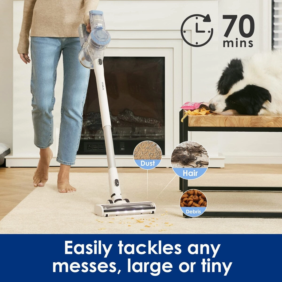 A11 Pet Ex Cordless Stick Vacuum. Lightweight Handheld Vacuum. Long Run Time and Powerful Suction for Carpet and Hard Floor