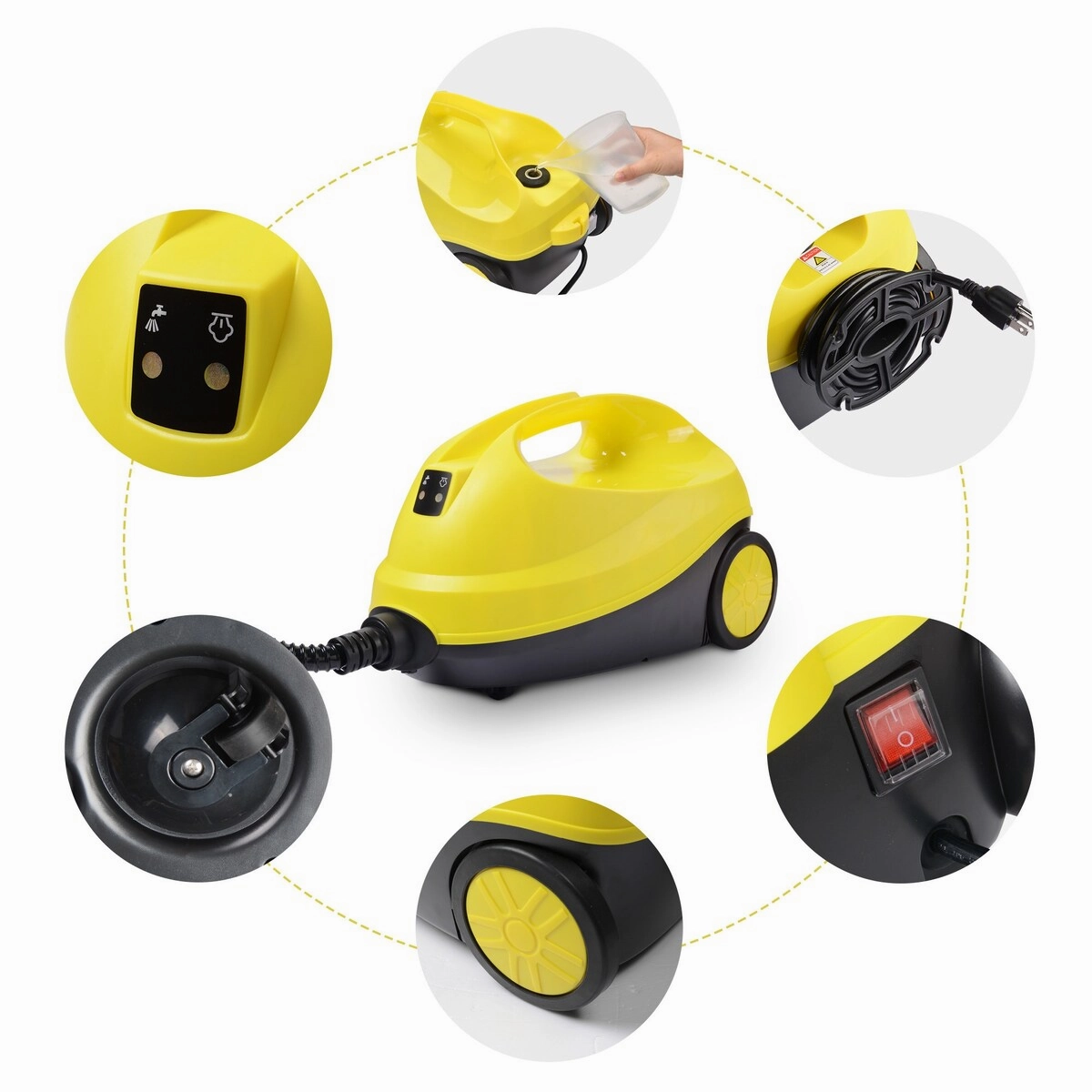 Adjustable Steam Cleaner Yellow