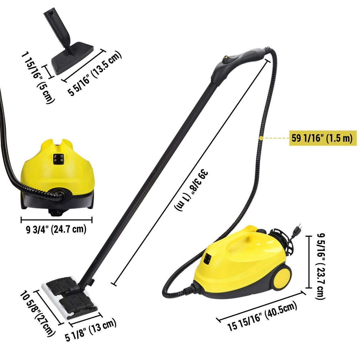 Adjustable Steam Cleaner Yellow