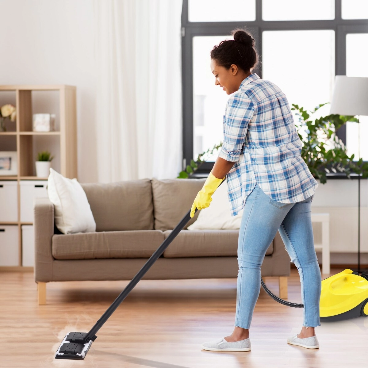 Adjustable Steam Cleaner Yellow