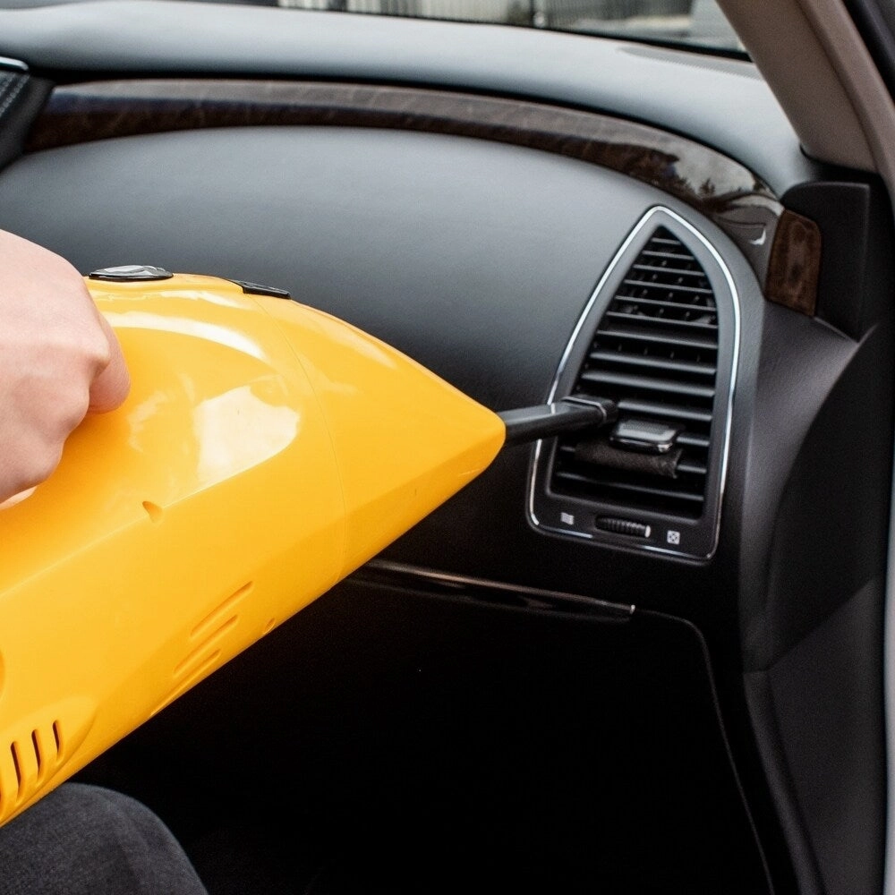ALEKO 3-in-1 Handheld Car Vacuum with an Air Compressor and Tire Gauge 60W Yellow