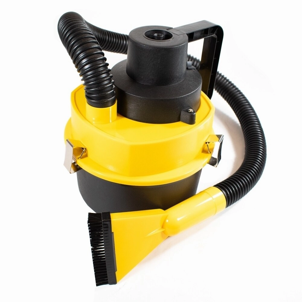ALEKO Portable Car Vacuum with Extension Nozzle 90W 12V Yellow and Black