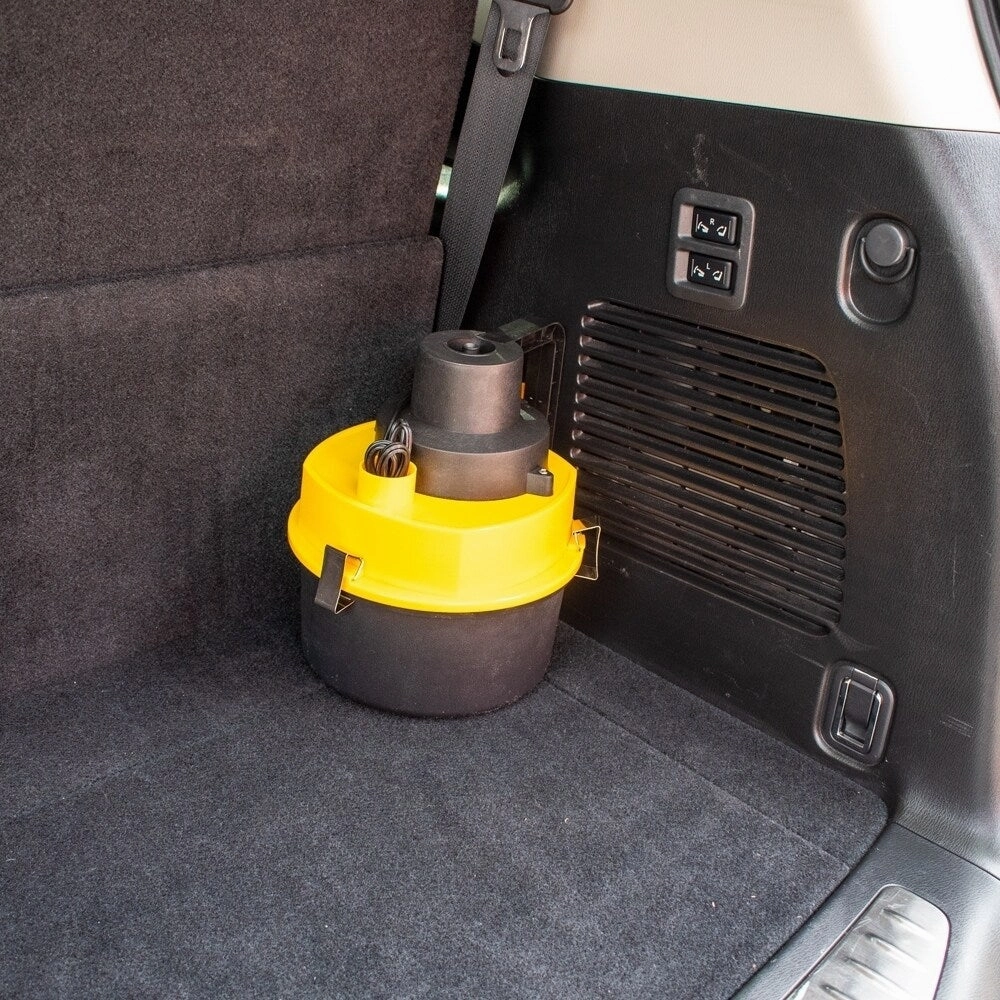 ALEKO Portable Car Vacuum with Extension Nozzle 90W 12V Yellow and Black