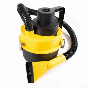 ALEKO Portable Car Vacuum with Extension Nozzle 90W 12V Yellow and Black