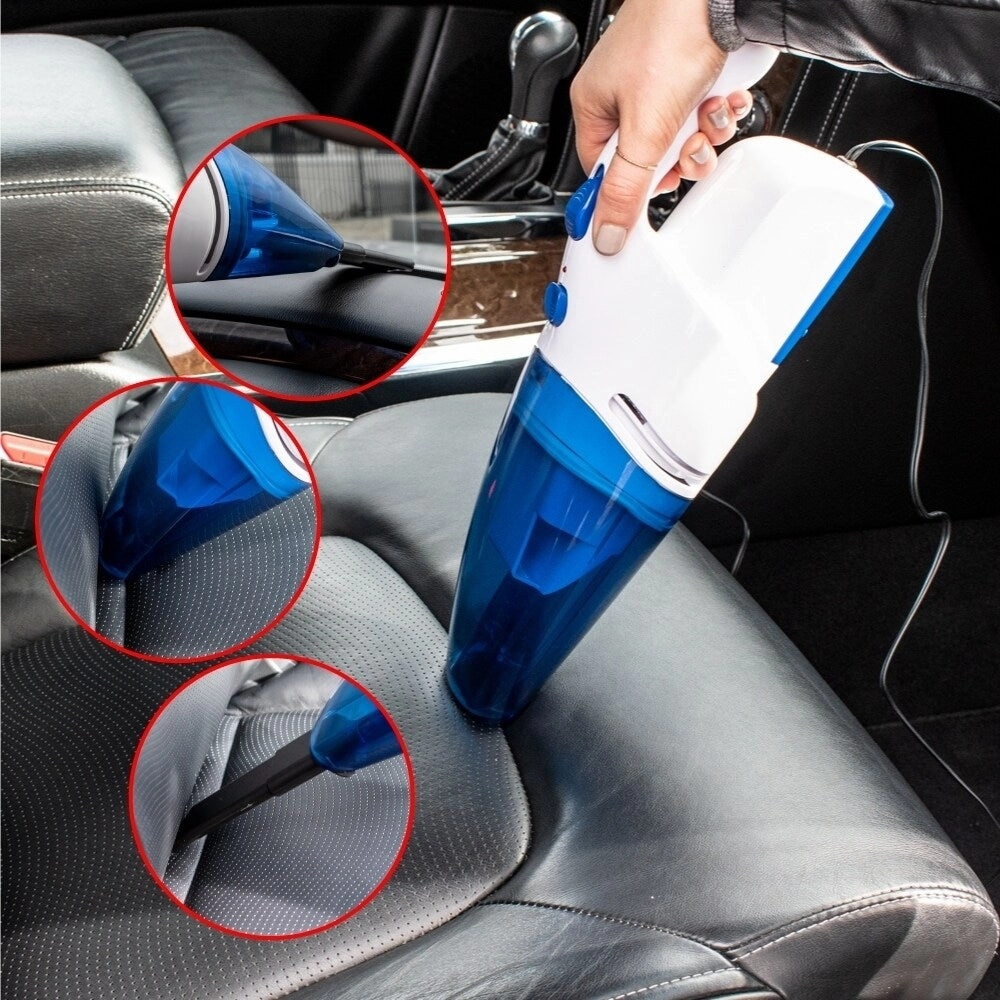 ALEKO Portable Handheld Car Vacuum 75W 12V Blue and White