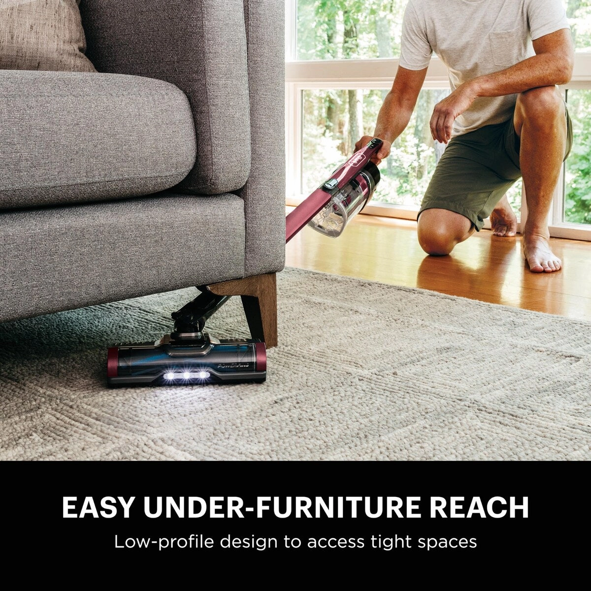 Anti-Allergen Cordless Lightweight Stick Vacuum with Self-Cleaning Brushroll. PowerFins. Removable Handheld. Crevice. 34-Quart