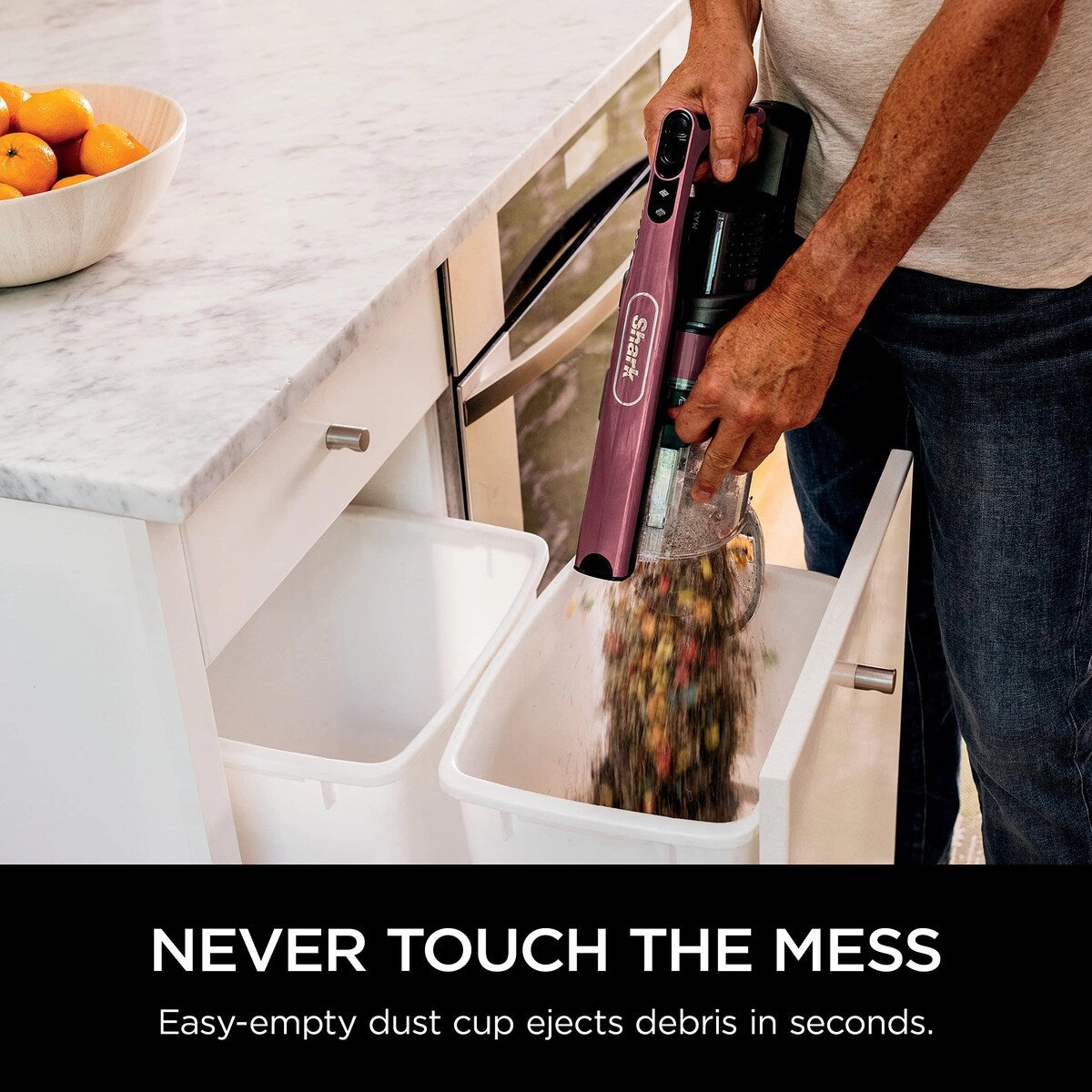 Anti-Allergen Cordless Lightweight Stick Vacuum with Self-Cleaning Brushroll. PowerFins. Removable Handheld. Crevice. 34-Quart