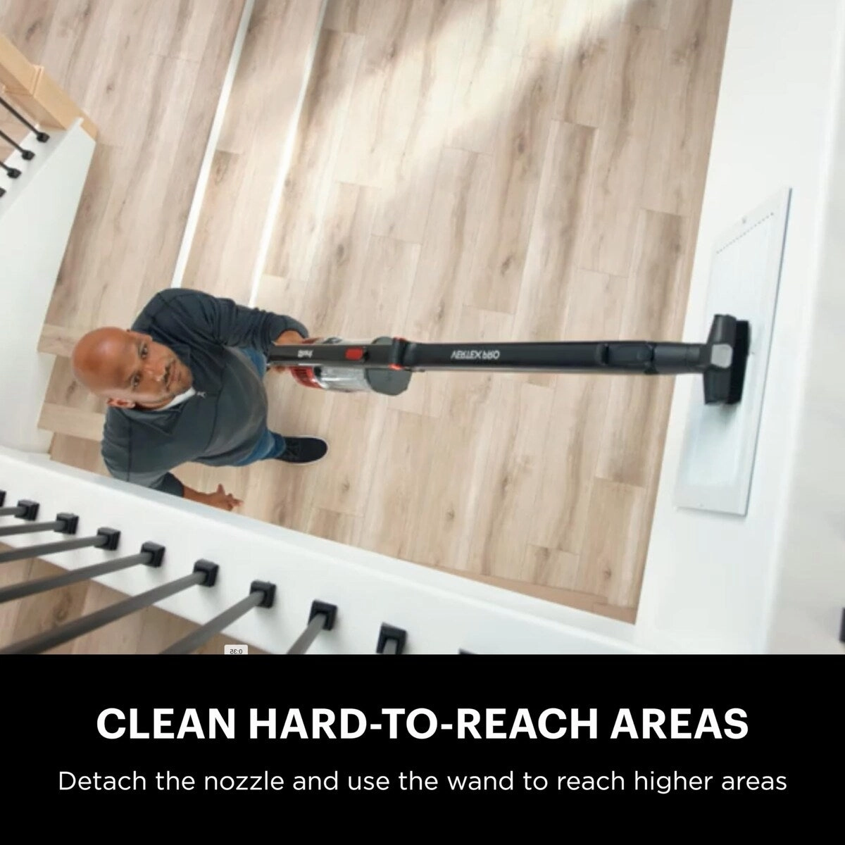 Anti-Allergen Cordless Lightweight Stick Vacuum with Self-Cleaning Brushroll. PowerFins. Removable Handheld. Crevice. 34-Quart