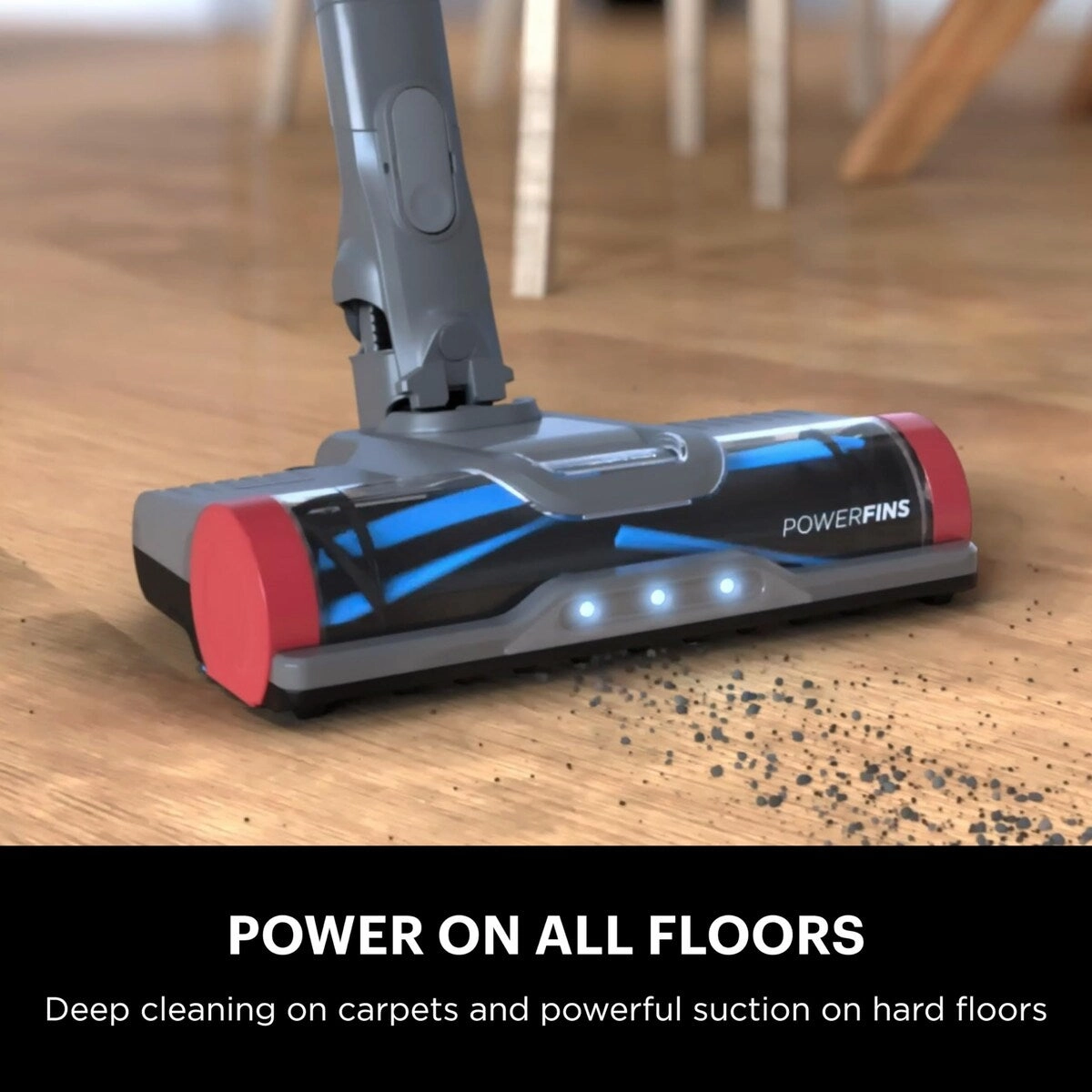 Anti-Allergen Cordless Lightweight Stick Vacuum with Self-Cleaning Brushroll. PowerFins. Removable Handheld. Crevice. 34-Quart