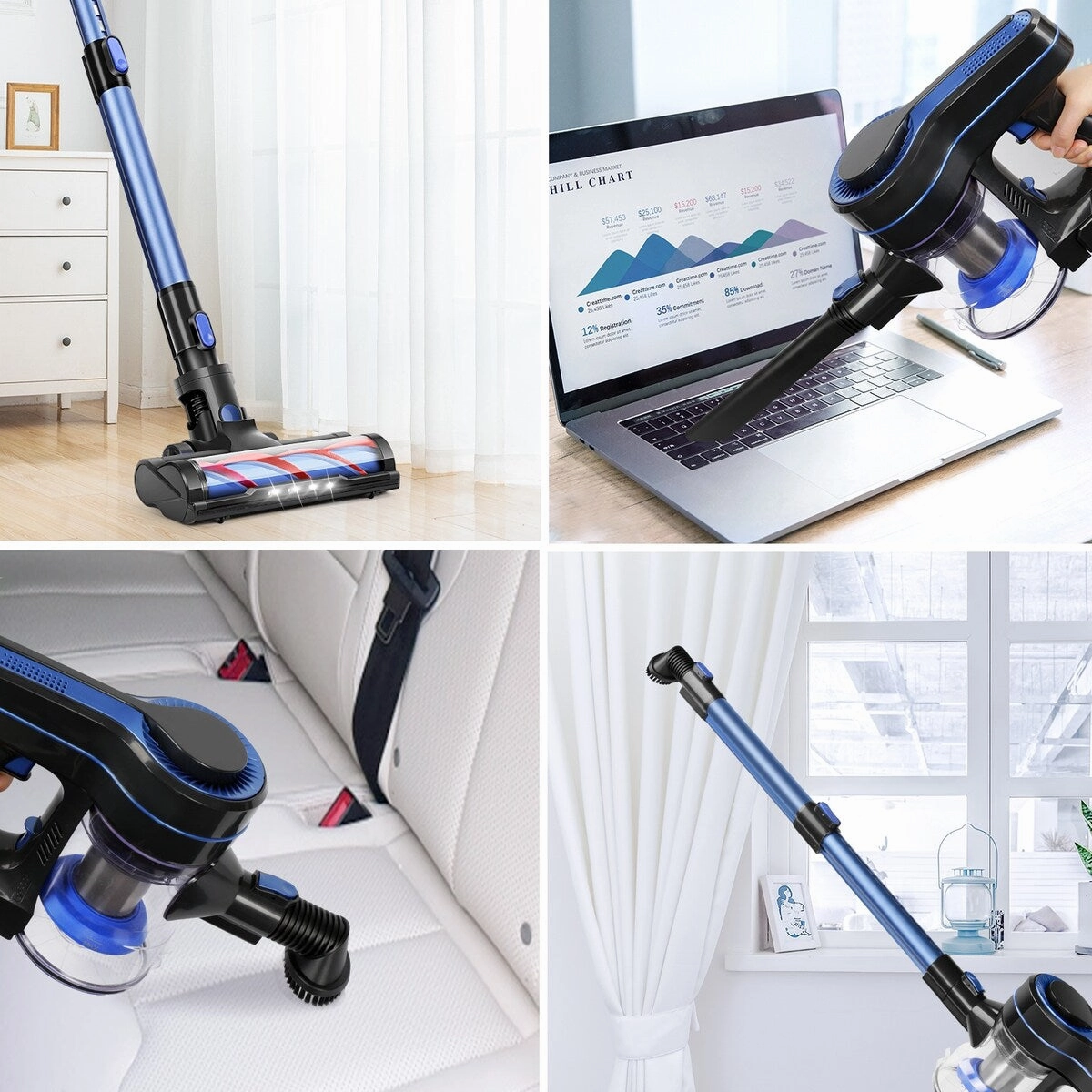 Aposen H250 4 in 1 Home Carpet Vacuum Cleaner Cordless Handheld Auto Motor Brushless Vacuum Cleaner
