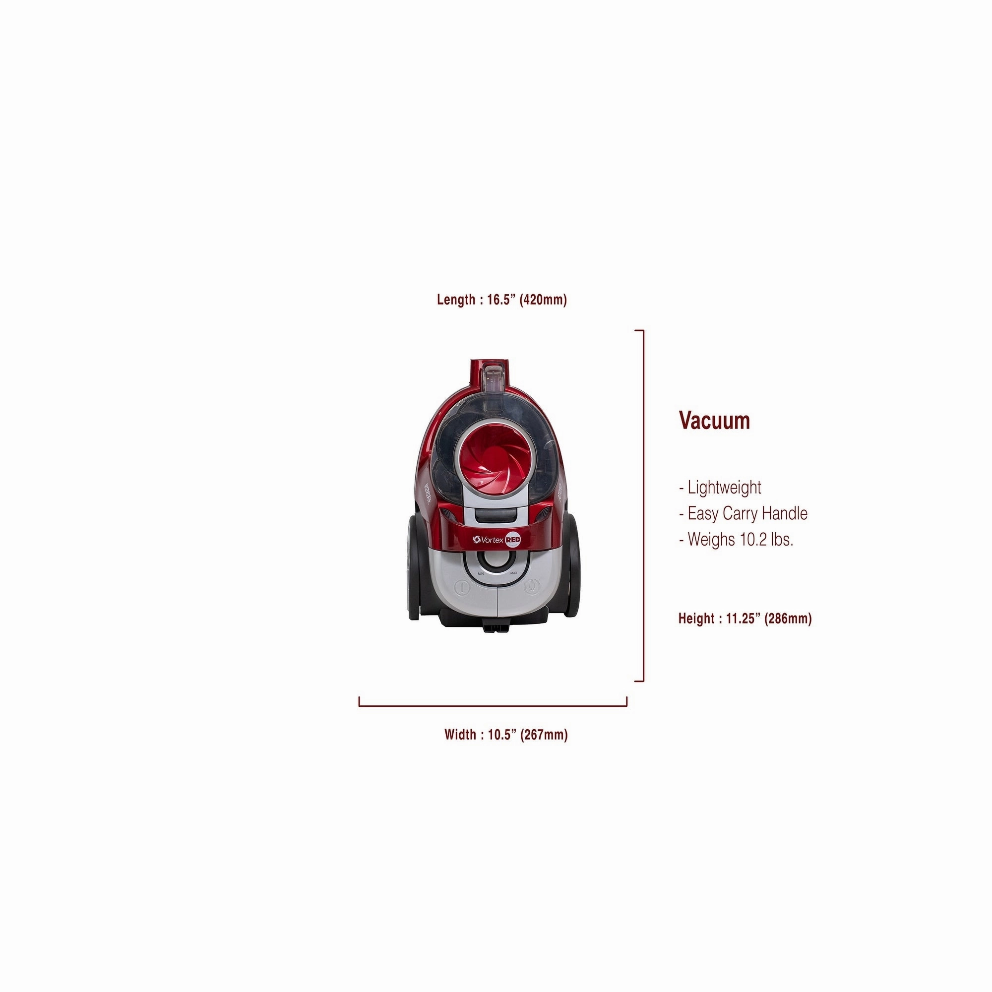 Atrix VR25BCV Vortex Red Vacuum with HEPA Filtration
