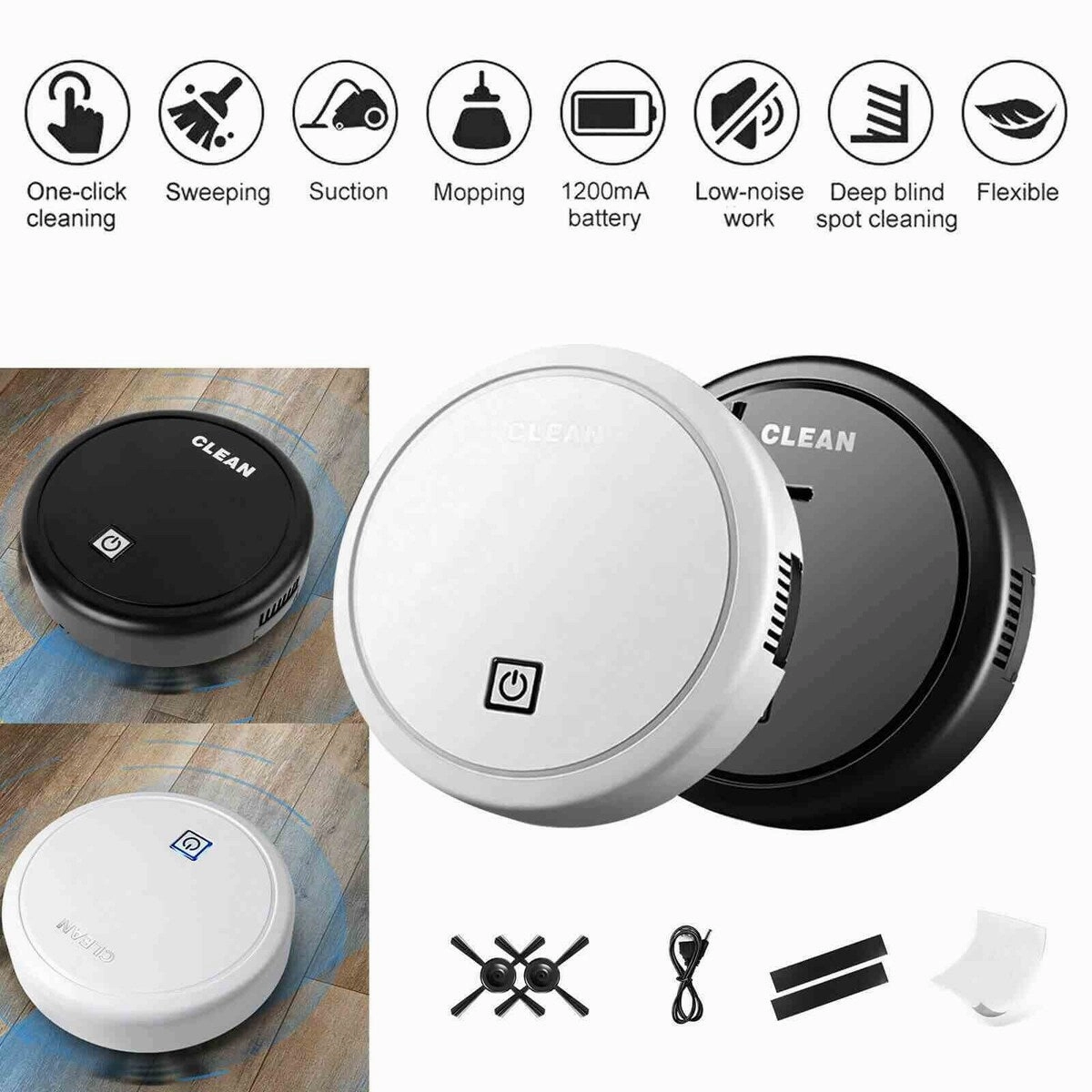 Automatic Sweeping Robot Vacuum Cleaner Wet Dry Floor Mop Sweeper Home Cleaning