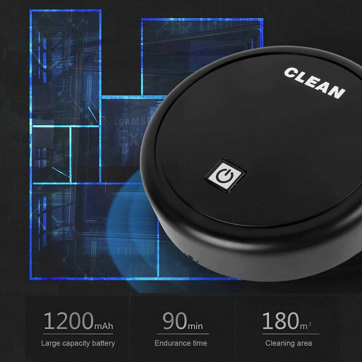 Automatic Sweeping Robot Vacuum Cleaner Wet Dry Floor Mop Sweeper Home Cleaning