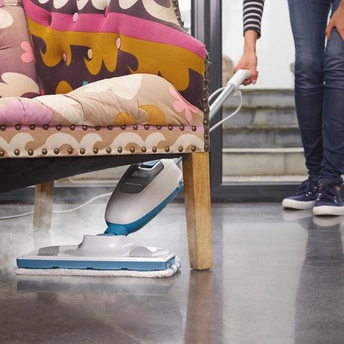 Black   Decor 1300W 5 in 1 Steam Mop - White & Aqua | FSMH13E5-GB