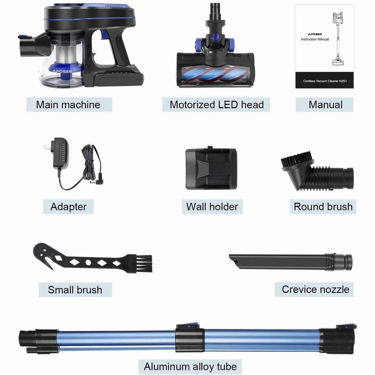 BOSCARE Cordless Vacuum Cleaner 24KPa Powerful Suction 250W Brushless Motor 4 in 1 Stick Vacuum