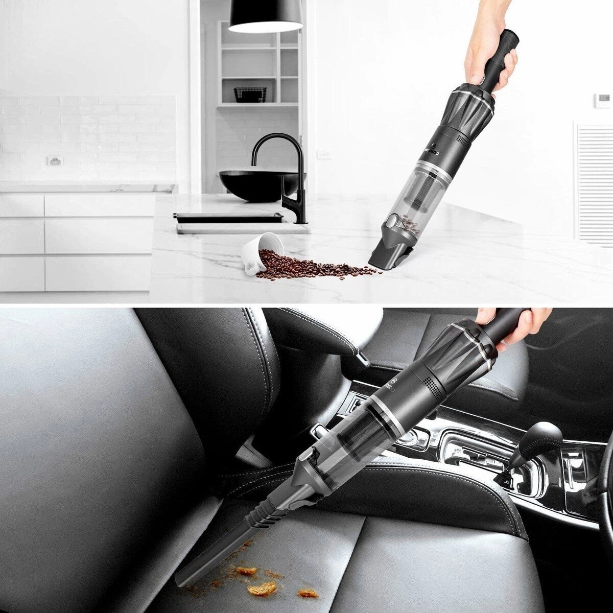 BOSCARE Handheld Vacuum Cordless 12KPa Lightweight Hand Vacuum Cleaner w/Upgraded Brushless Motor & Single Touch Empty