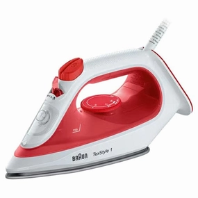 Braun TexStyle 1 1900W Steam Iron - Red & White | SI1019RD