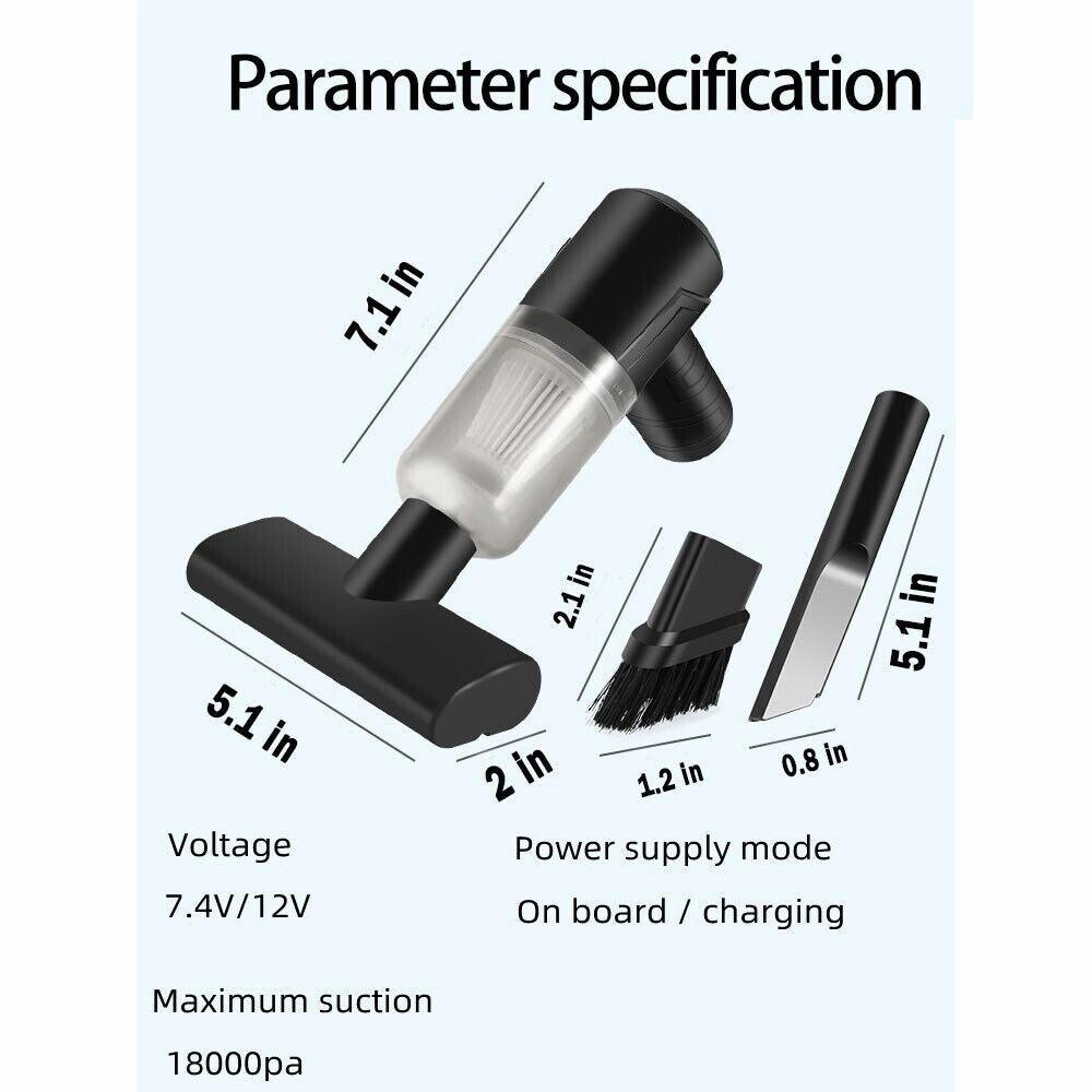 Cordless 130W Handheld Vacuum for Car. Home and Auto