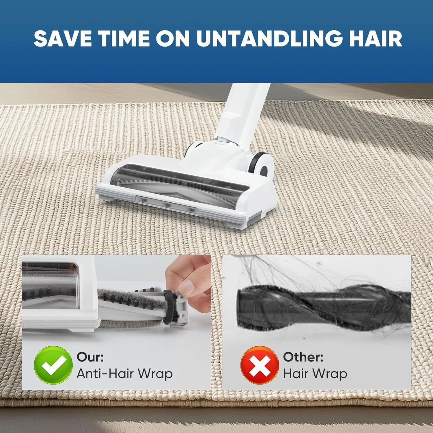 Cordless 3-in-1 Stick Vacuum Cleaner. Lightweight for Carpet. Hard Floors. Pet Hair. and Home Cleaning