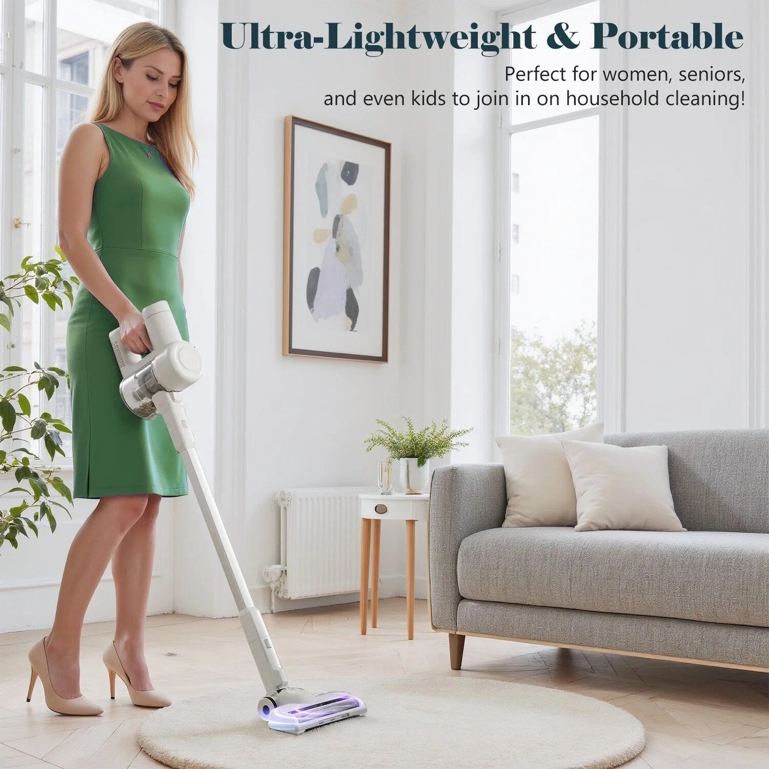 Cordless 3-in-1 Stick Vacuum Cleaner. Lightweight for Carpet. Hard Floors. Pet Hair. and Home Cleaning