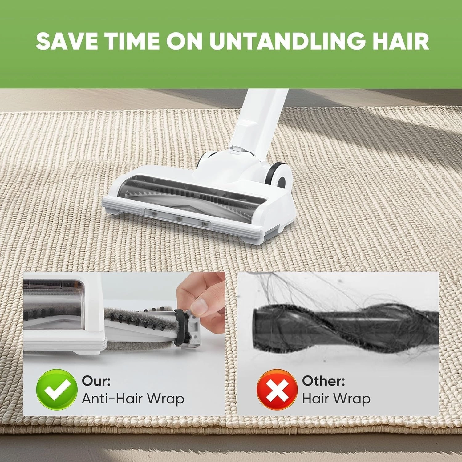 Cordless Stick Vacuum Cleaners for Home Rechargeable Lightweight for Hard Floor and Pet Hair Removal. Handheld Carpet Sweeper
