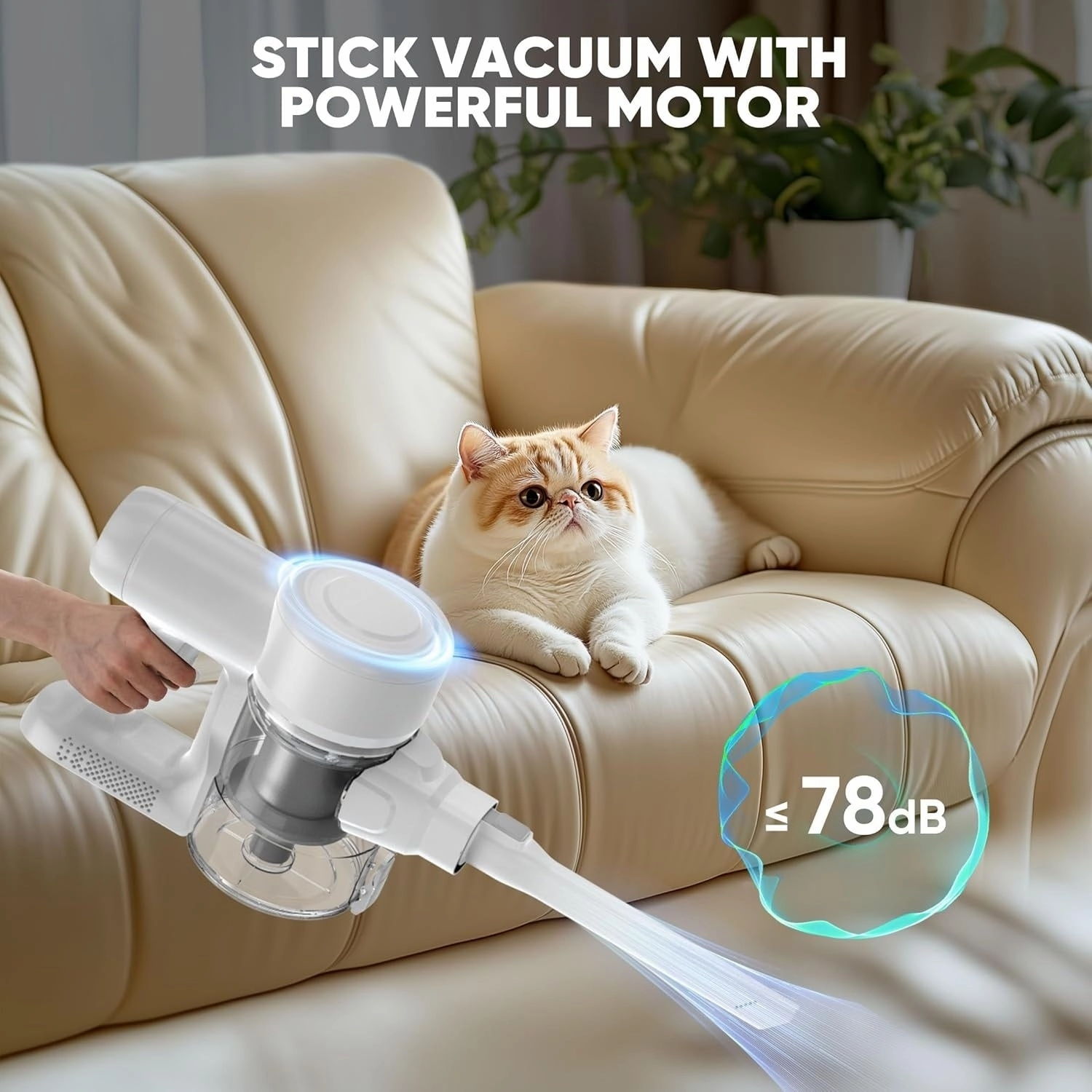 Cordless Stick Vacuum Cleaners for Home Rechargeable Lightweight for Hard Floor and Pet Hair Removal. Handheld Carpet Sweeper