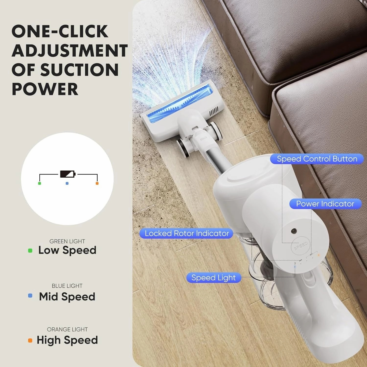 Cordless Stick Vacuum Cleaners for Home Rechargeable Lightweight for Hard Floor and Pet Hair Removal. Handheld Carpet Sweeper