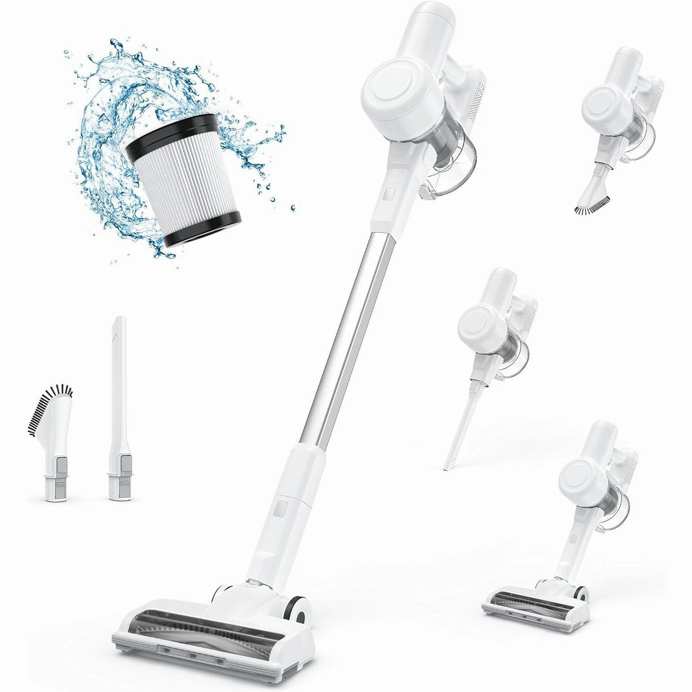 Cordless Stick Vacuum Cleaners for Home Rechargeable Lightweight for Hard Floor and Pet Hair Removal. Handheld Carpet Sweeper