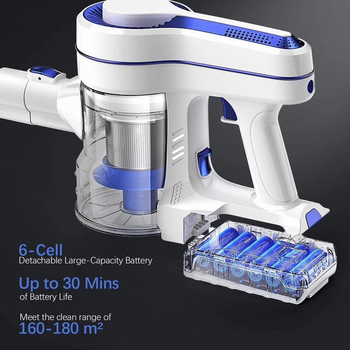 Cordless Vacuum Cleaner.14KPA Powerful Suction Stick Vacuum Cleaner 4 in 1 with Rechargeable Battery