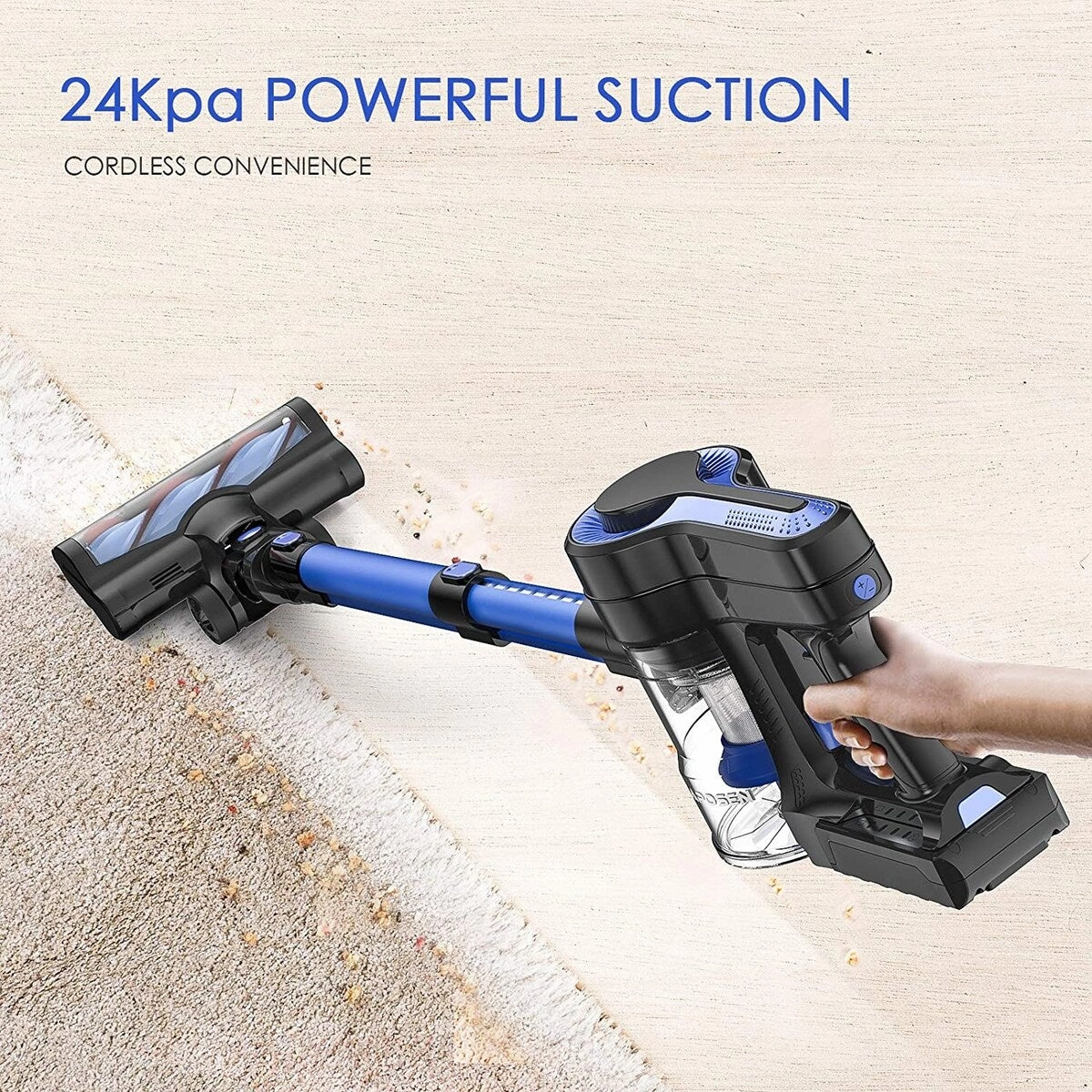 Cordless Vacuum Cleaner. 24KPa Powerful Suction 250W Brushless Motor 4 in 1 Stick Vacuum for Home Hard Floor