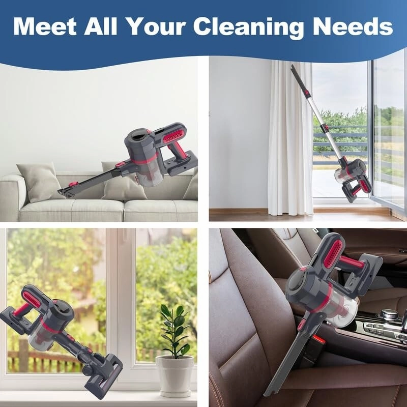 Cordless Vacuum Cleaner. 25Kpa Powerful Stick Vacuum for Hardwood Floor. 35 Min Rechargeable Battery. 4 in 1 Upright Vacuum