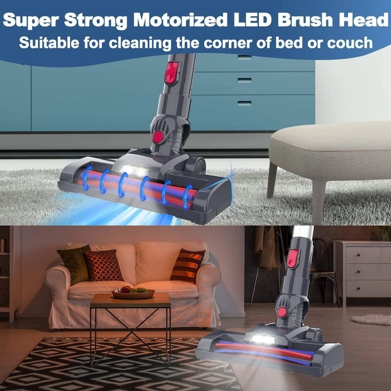 Cordless Vacuum Cleaner. 25Kpa Powerful Stick Vacuum for Hardwood Floor. 35 Min Rechargeable Battery. 4 in 1 Upright Vacuum